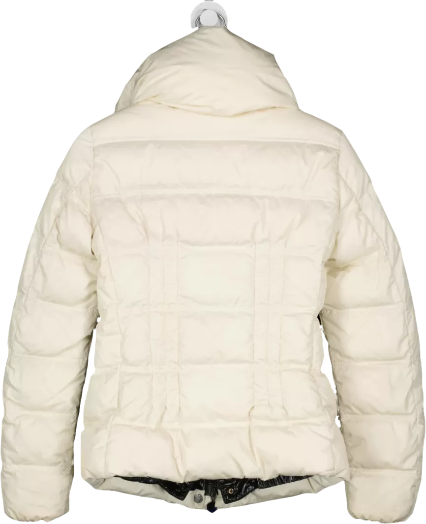 Moncler Cream Short Down Jacket With Black Buttons UK S