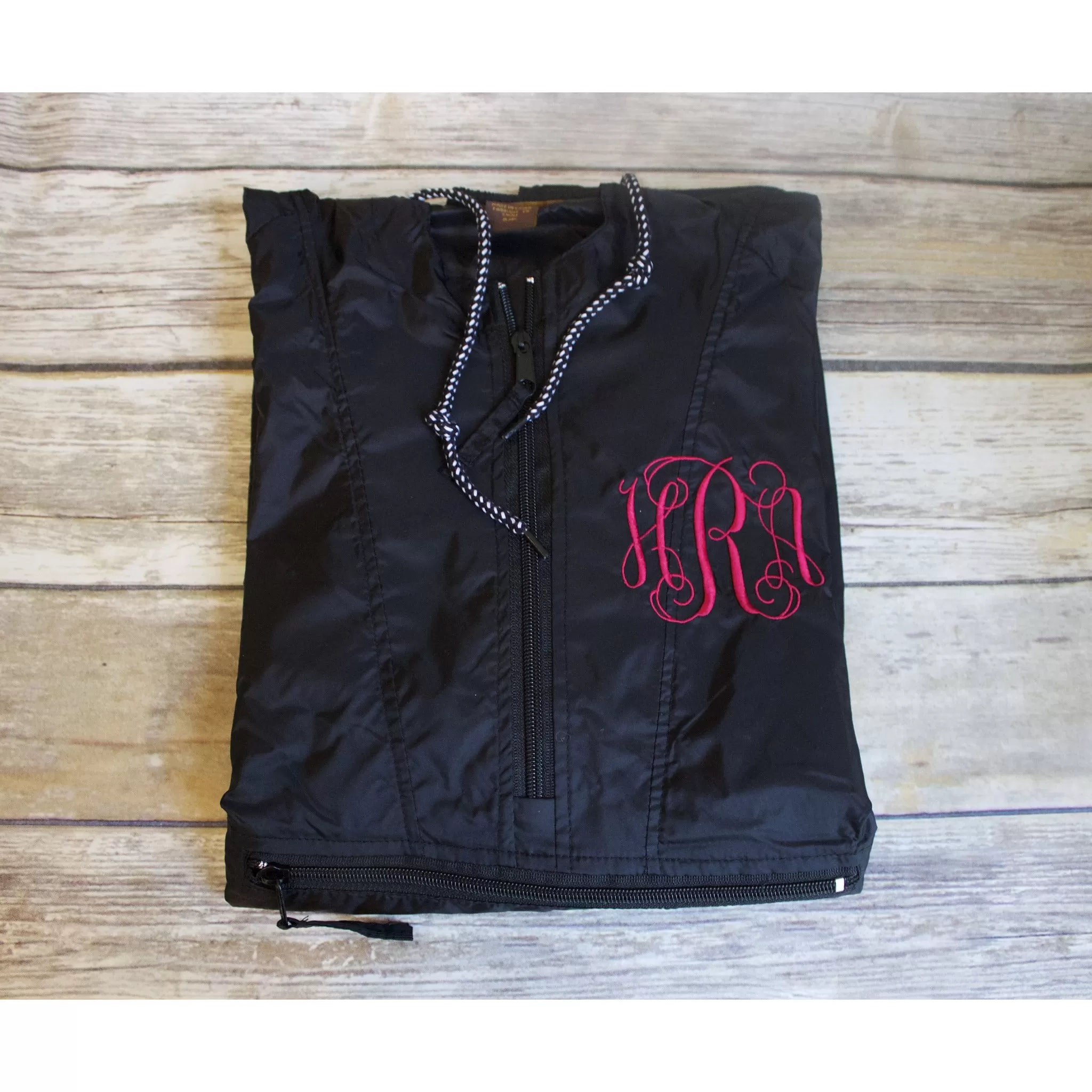 Monogrammed Pull Over Rain Jacket