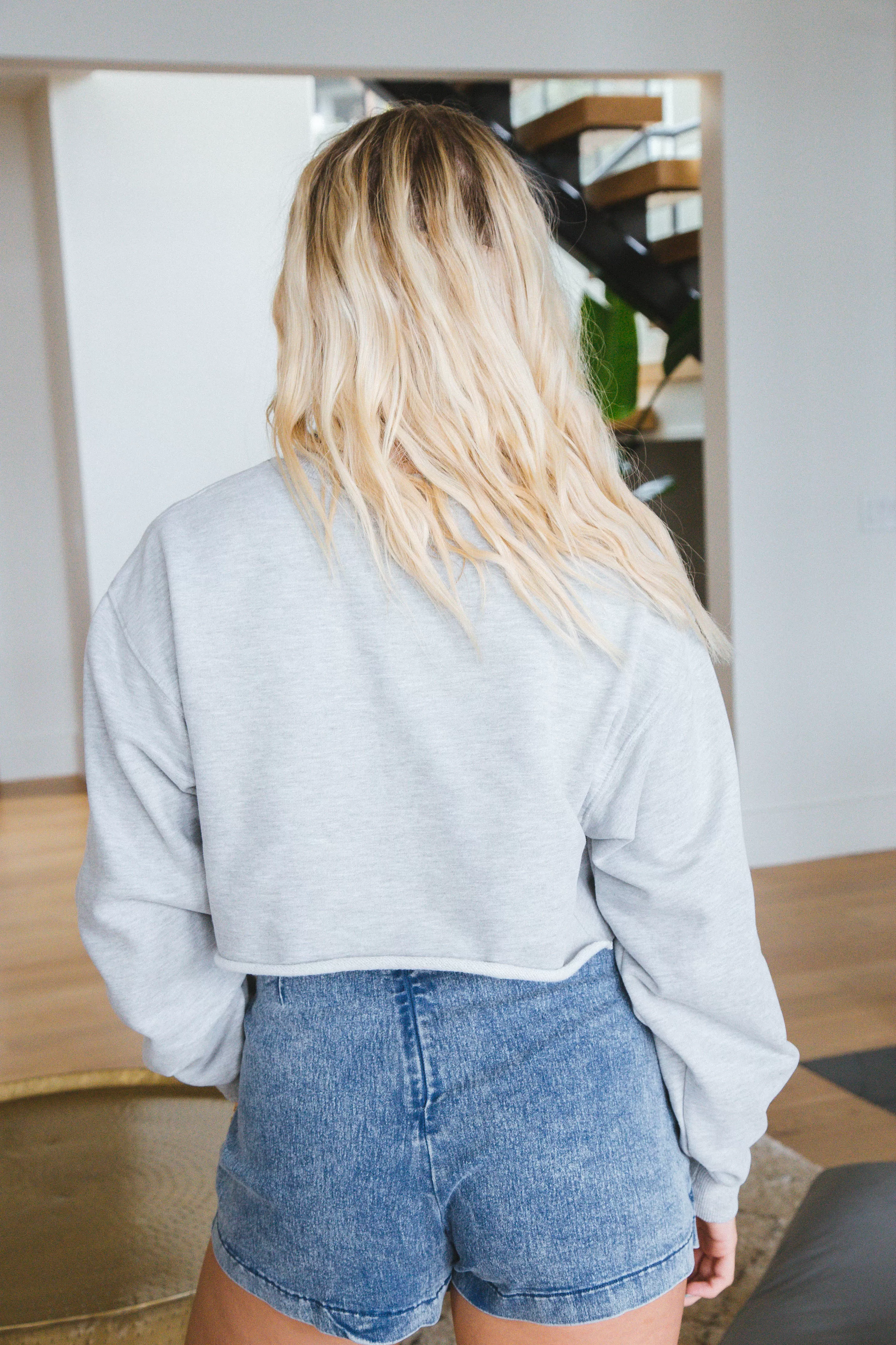 Nashville Cropped Sweatshirt, Heather Grey