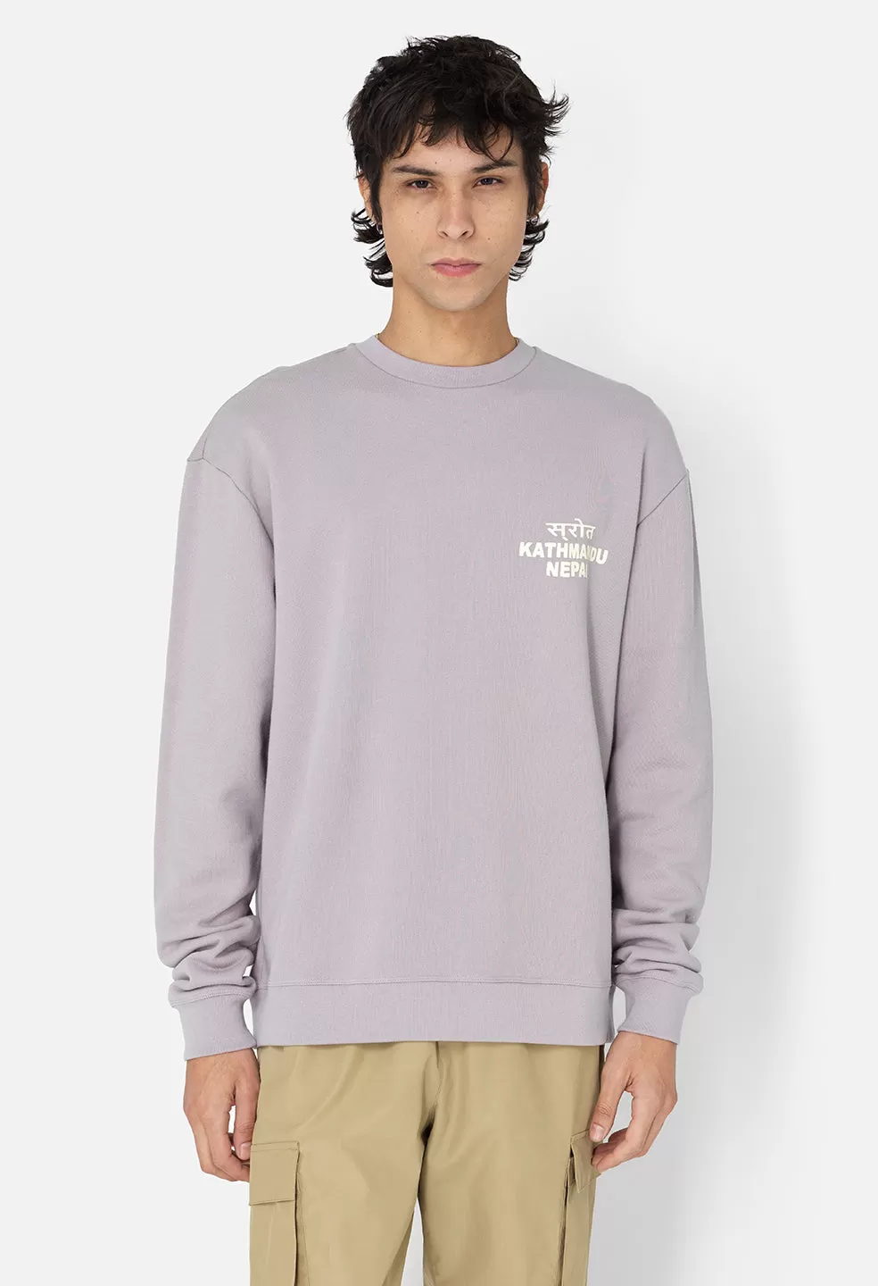 Nepal Oversized Crewneck Pullover / Haze