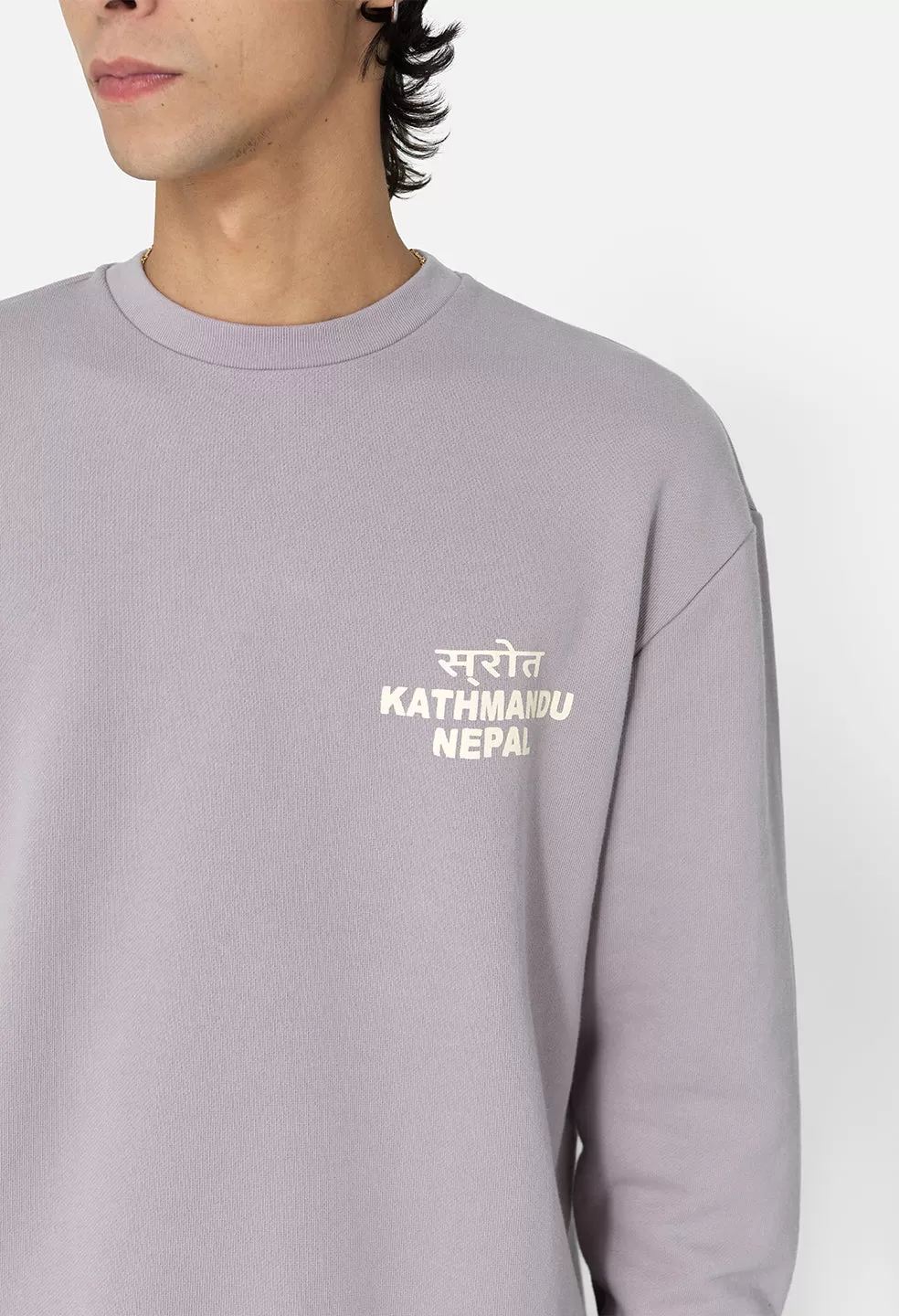 Nepal Oversized Crewneck Pullover / Haze