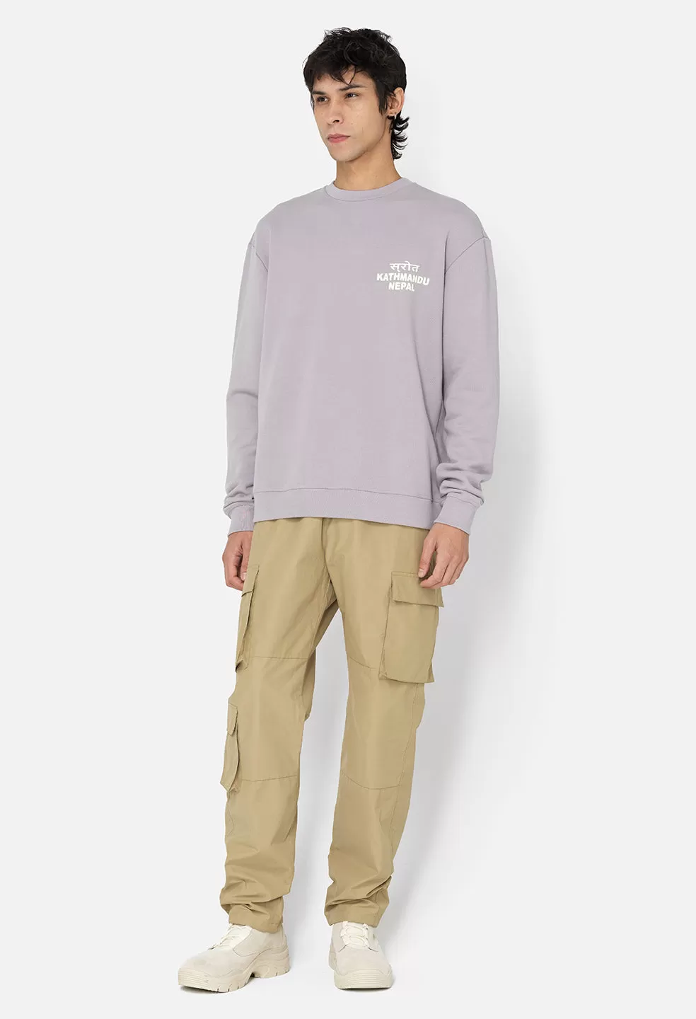 Nepal Oversized Crewneck Pullover / Haze