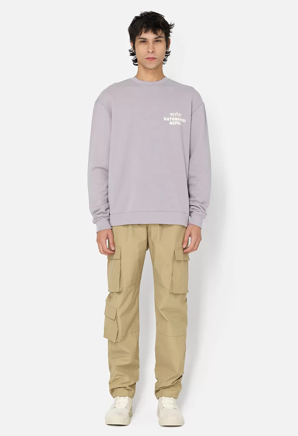 Nepal Oversized Crewneck Pullover / Haze