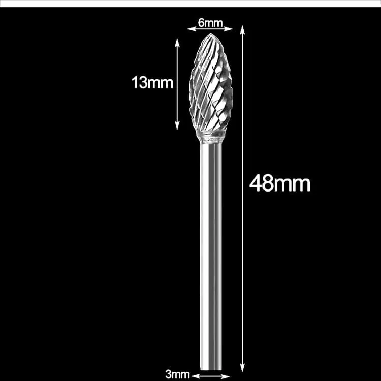 New 10pc 1/8 Shank Tungsten Carbide Milling Cutter Rotary Tool Burr Double Diamond Cut Rotary Dremel Tools Electric Grinding