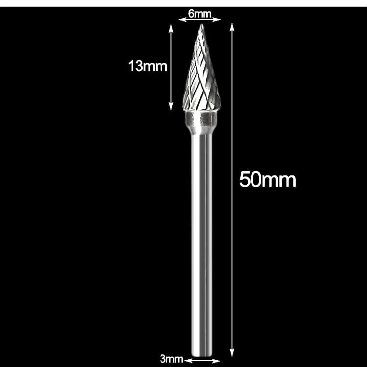 New 10pc 1/8 Shank Tungsten Carbide Milling Cutter Rotary Tool Burr Double Diamond Cut Rotary Dremel Tools Electric Grinding