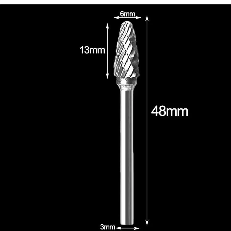 New 10pc 1/8 Shank Tungsten Carbide Milling Cutter Rotary Tool Burr Double Diamond Cut Rotary Dremel Tools Electric Grinding