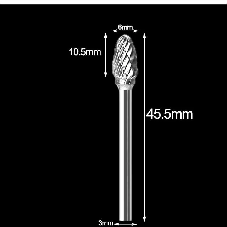 New 10pc 1/8 Shank Tungsten Carbide Milling Cutter Rotary Tool Burr Double Diamond Cut Rotary Dremel Tools Electric Grinding