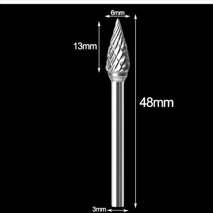 New 10pc 1/8 Shank Tungsten Carbide Milling Cutter Rotary Tool Burr Double Diamond Cut Rotary Dremel Tools Electric Grinding