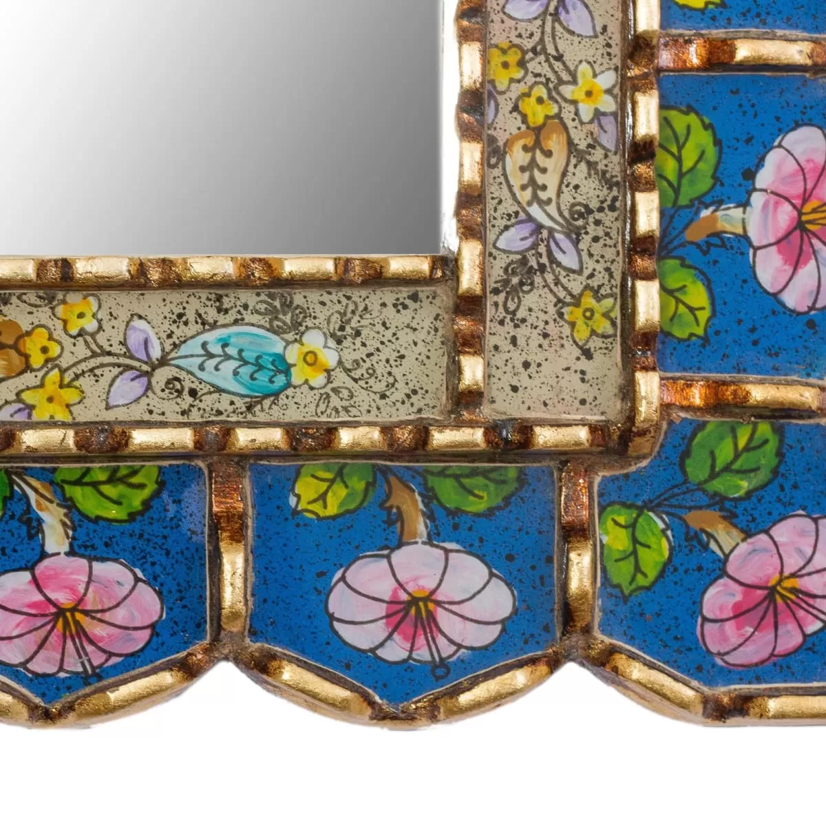 Novica Beautiful Arrangement Reverse-Painted Glass Wall Mirror