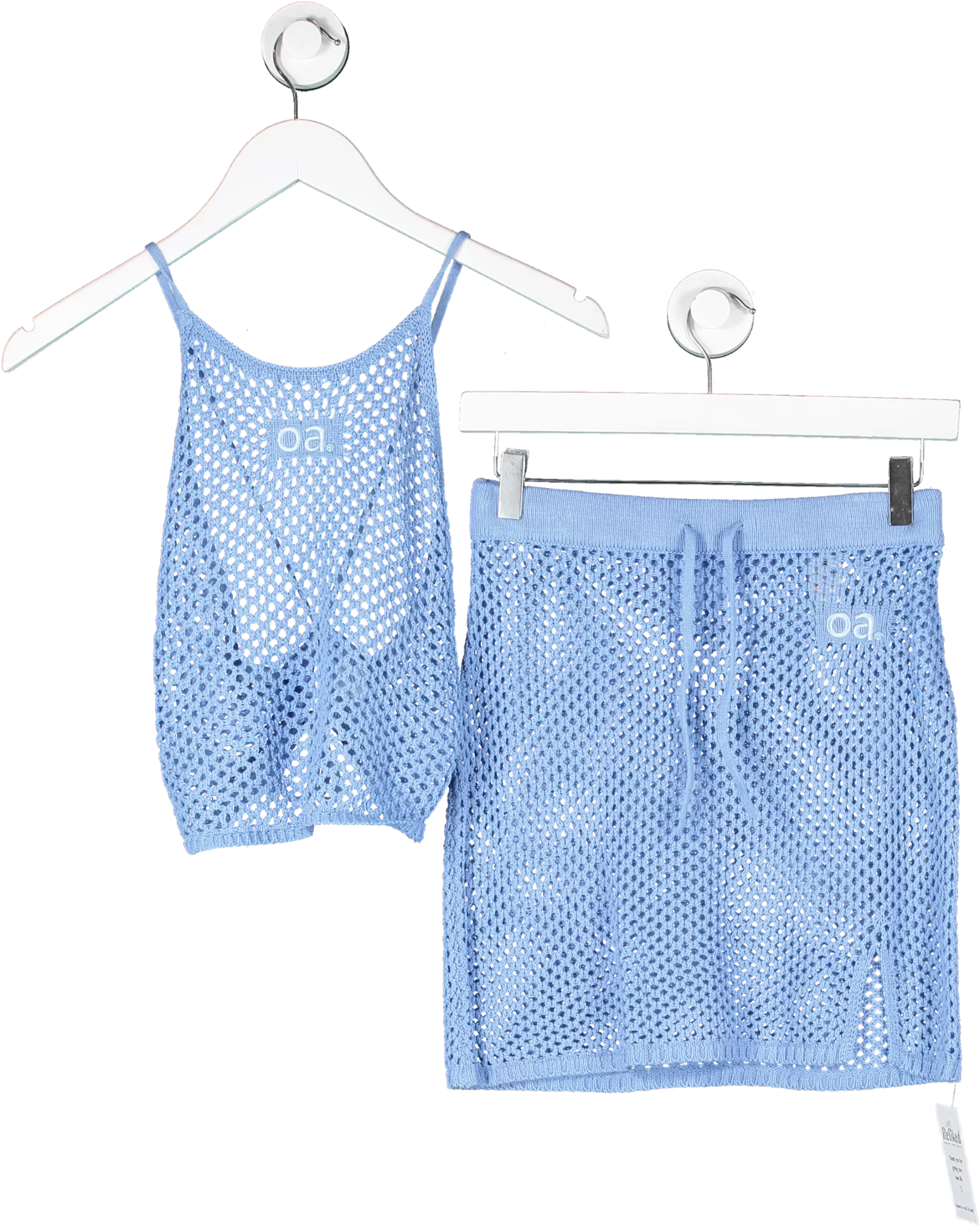 OceansApart Blue Lilou Crochet Top & Skirt 2 Piece Set UK XS