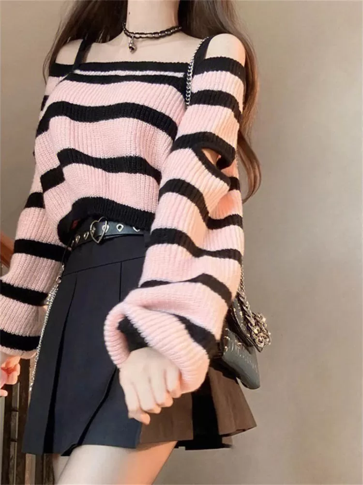 Off-Shoulder Cropped Sweater