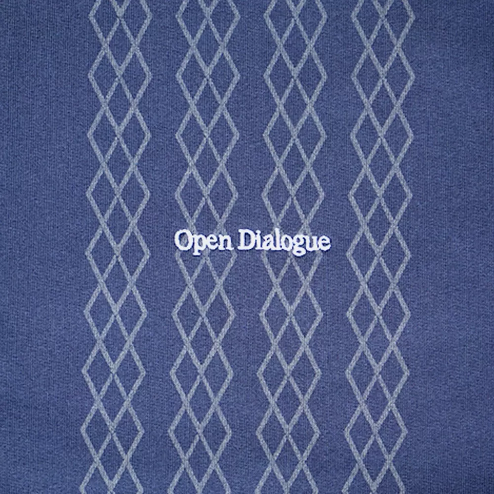 OPEN DIALOGUE LASER PRINTED PATTERN SWEATSHIRT-BLUE