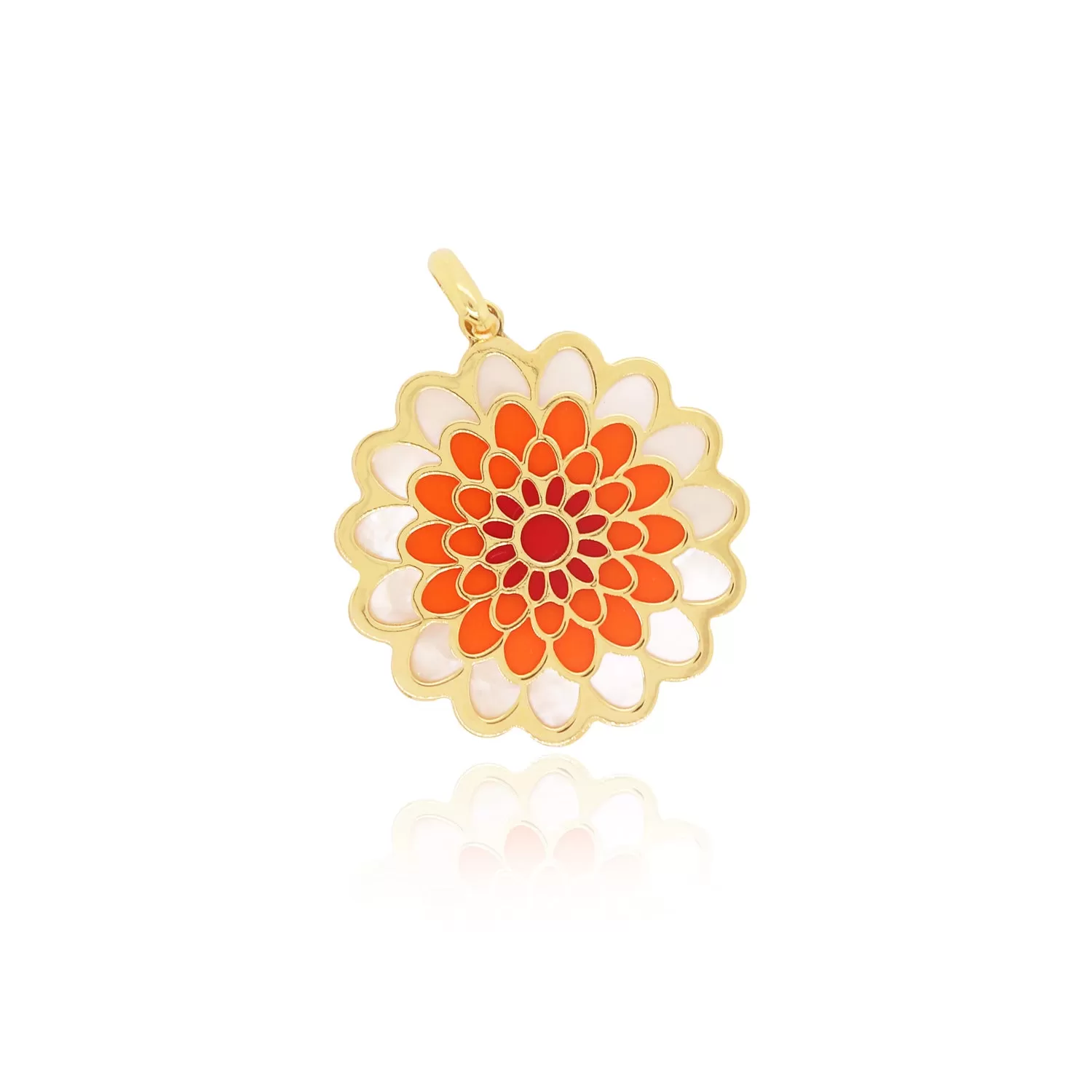 Orange Dahlia Flower Charm