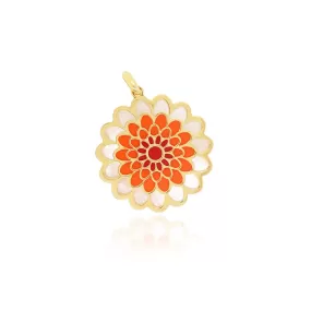 Orange Dahlia Flower Charm