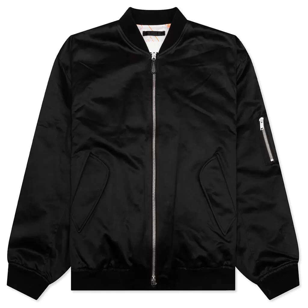 Oversized Bomber Jacket - Pitch Black