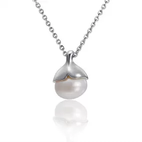 Pearl Whale Tail Pendant