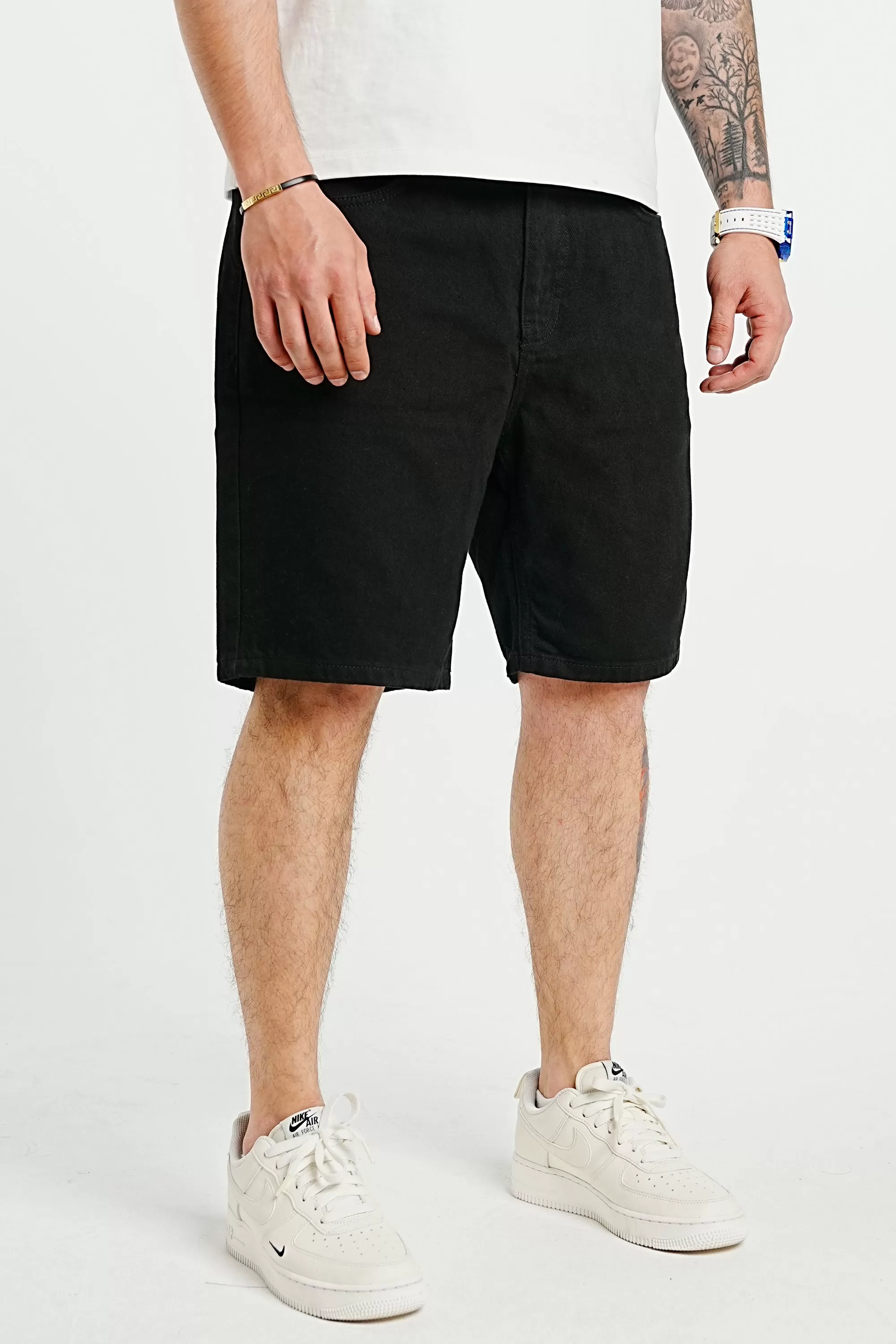 Premium Basic Black Denim Shorts