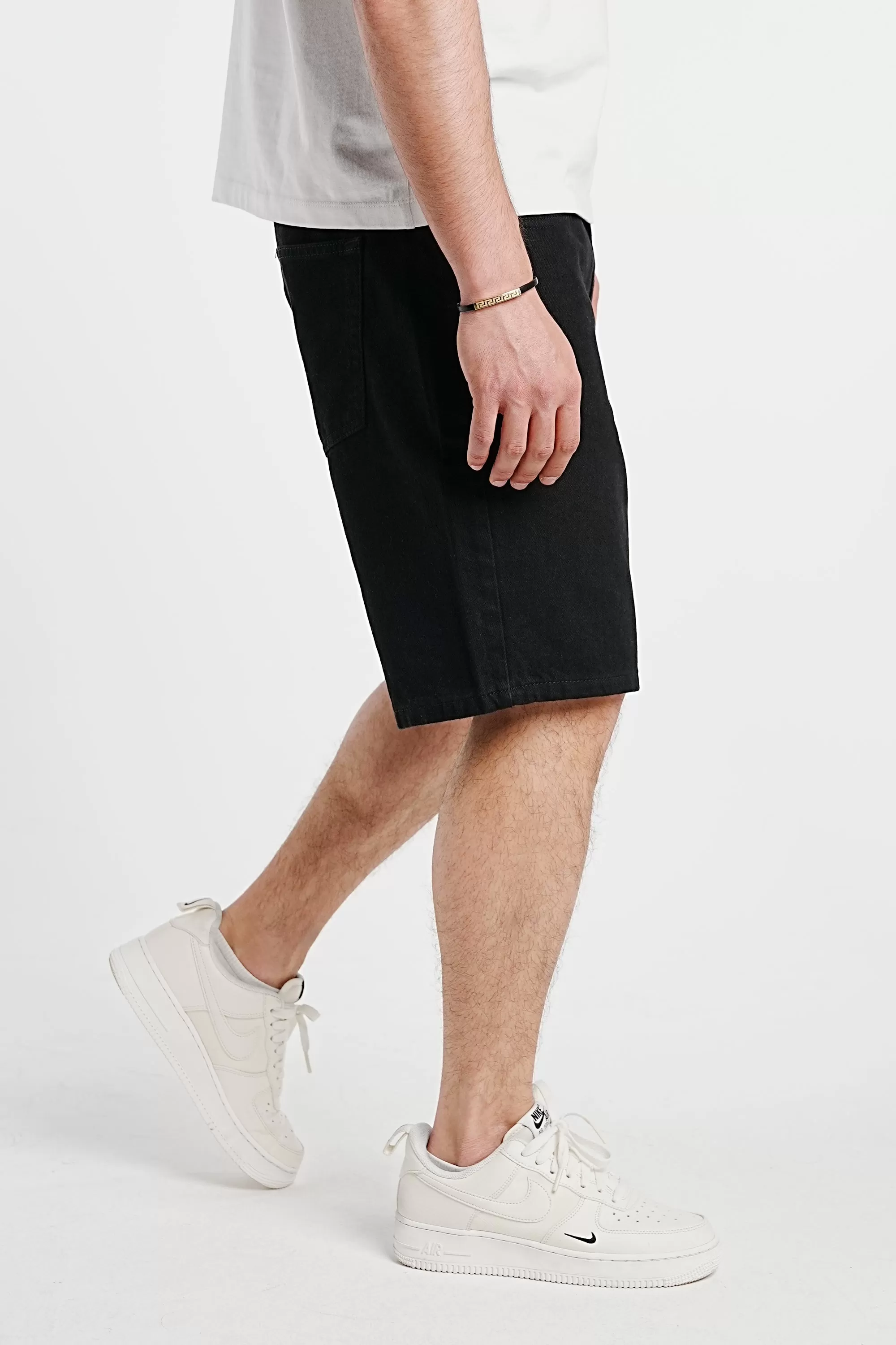 Premium Basic Black Denim Shorts