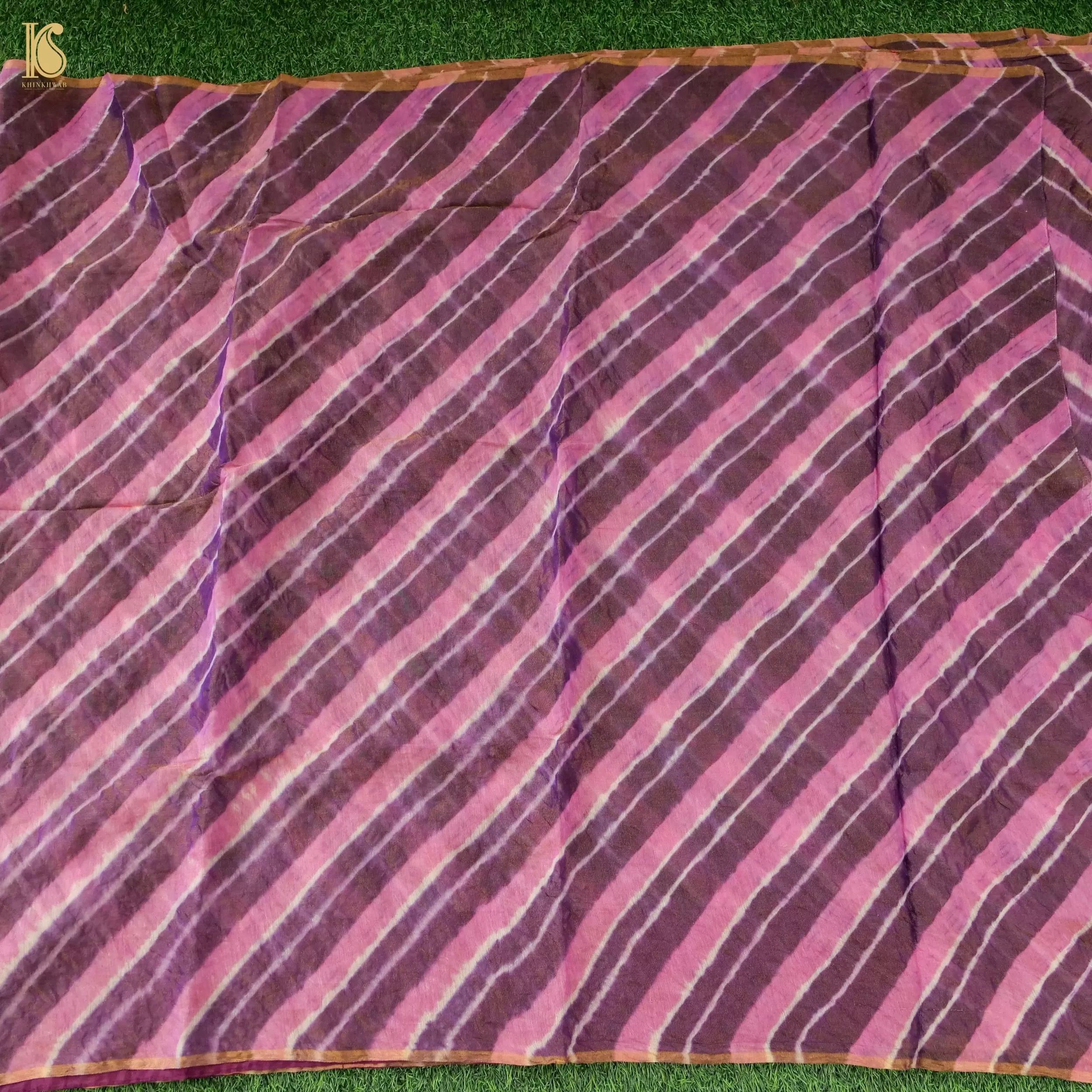 Purple Pure Chanderi Tissue Leheriya  Saree