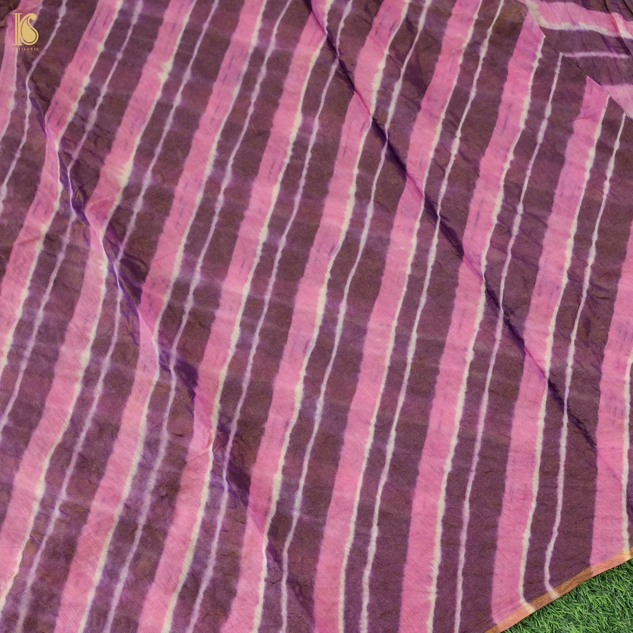 Purple Pure Chanderi Tissue Leheriya  Saree