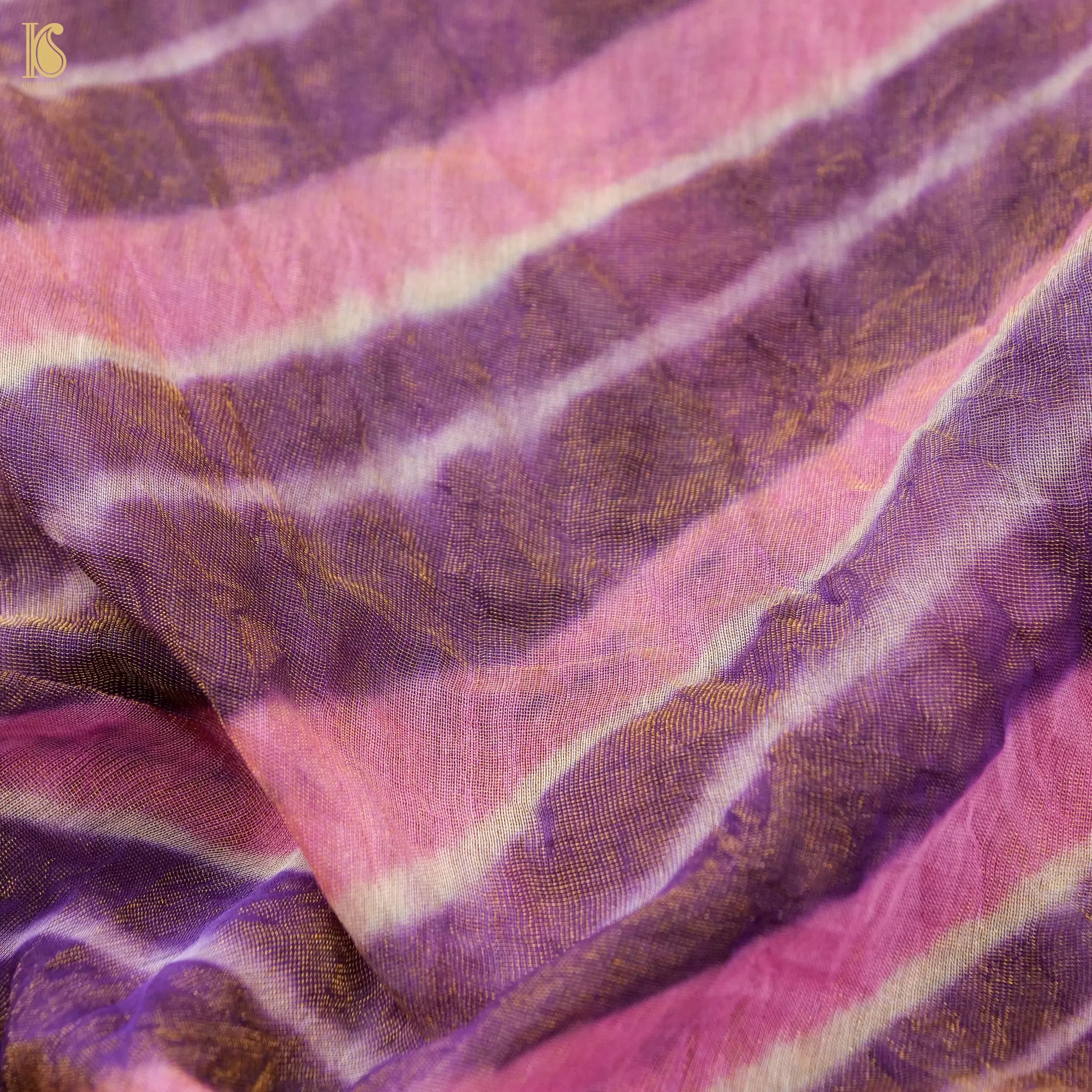 Purple Pure Chanderi Tissue Leheriya  Saree