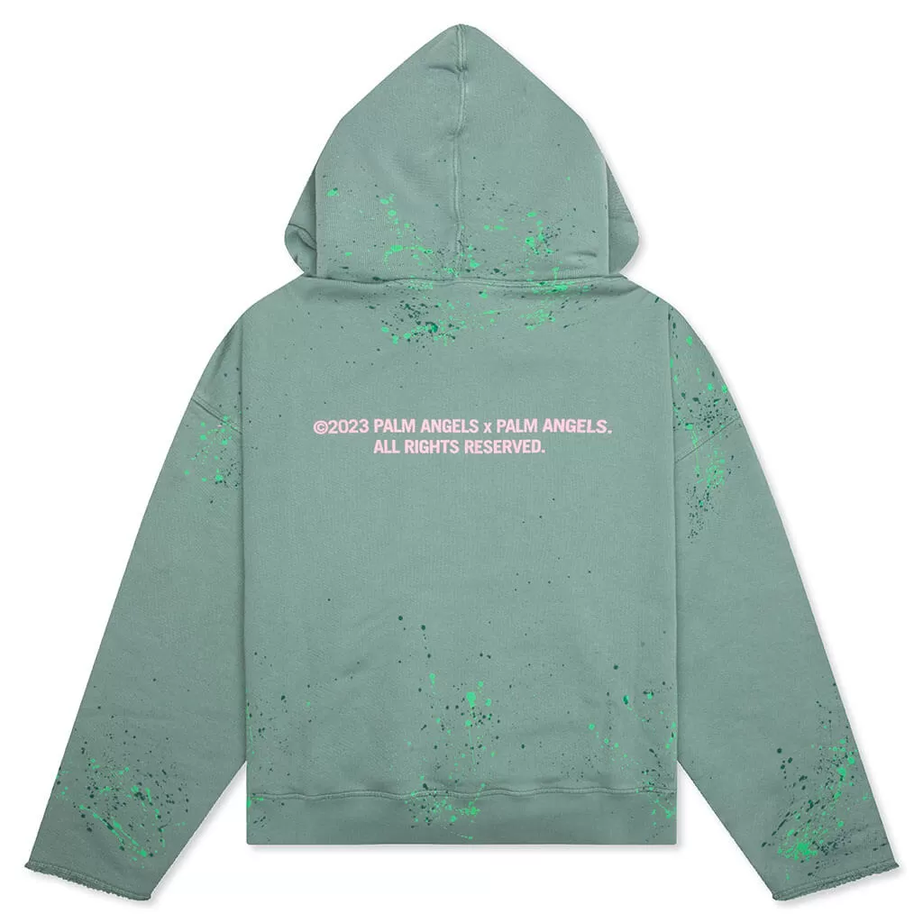 PXP Painted Raw Cut Hoodie - Green/Pink