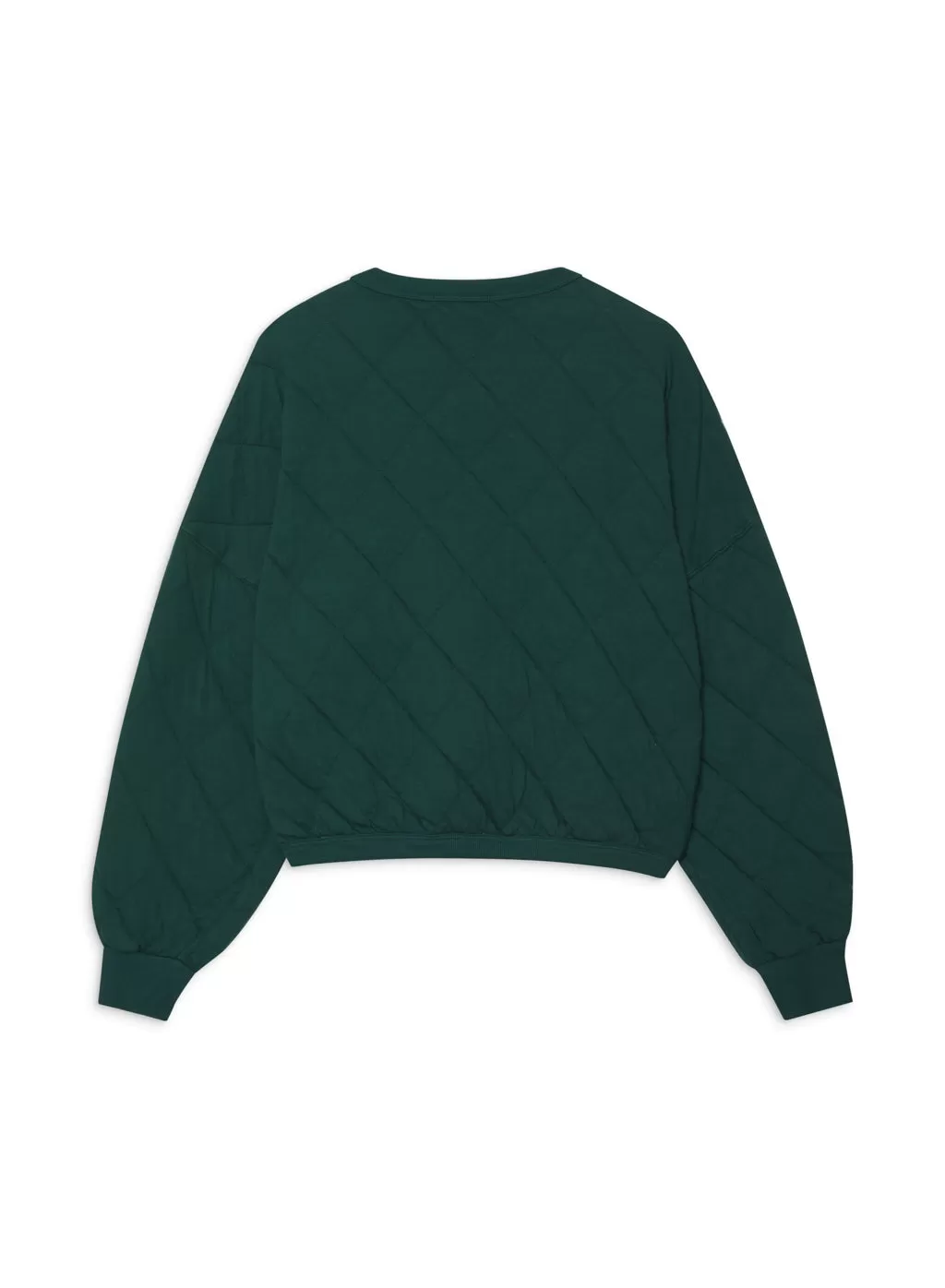 Quilted Oversized Henley Pullover in Rainforest