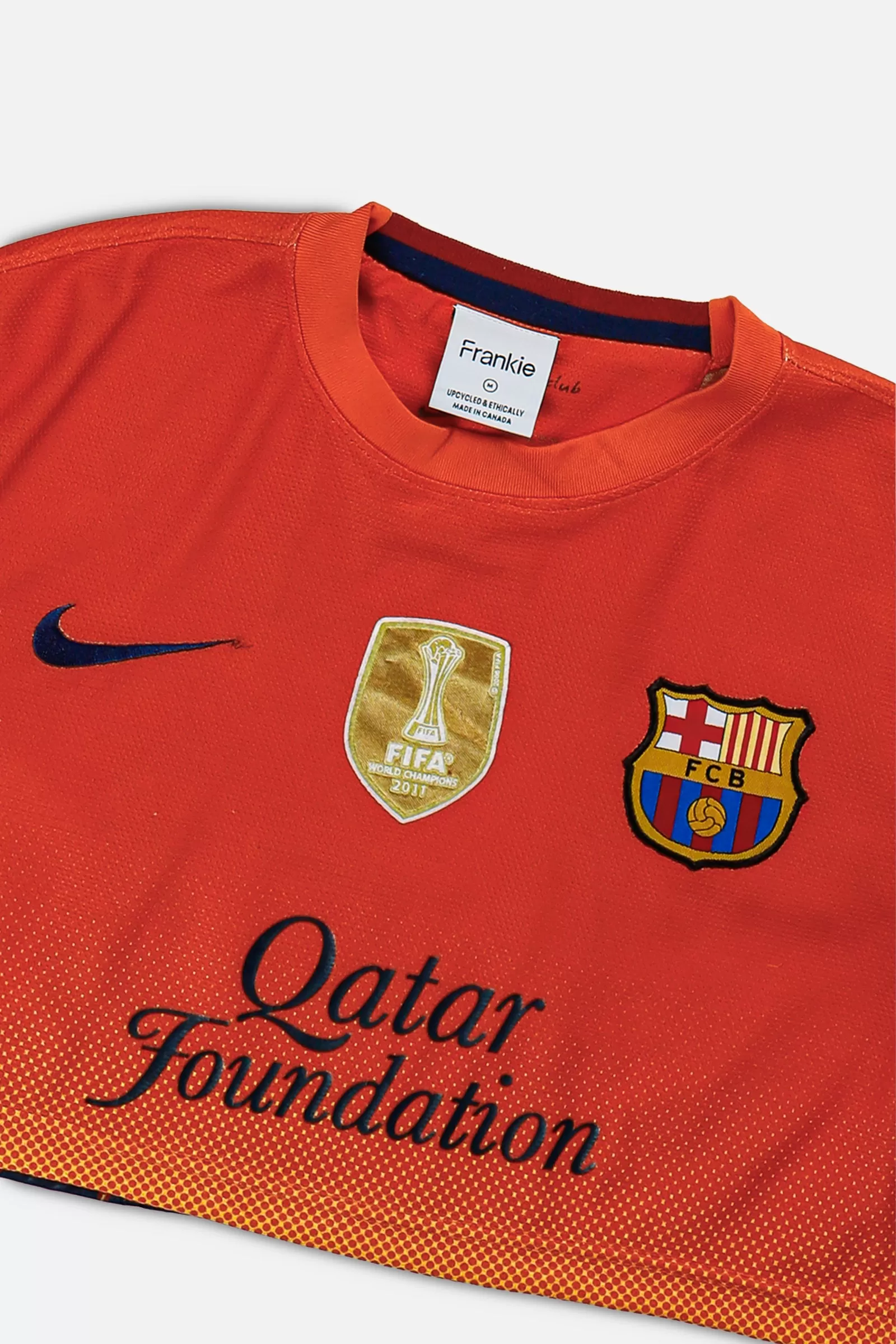 Rework Crop Barcelona Soccer Jersey - M