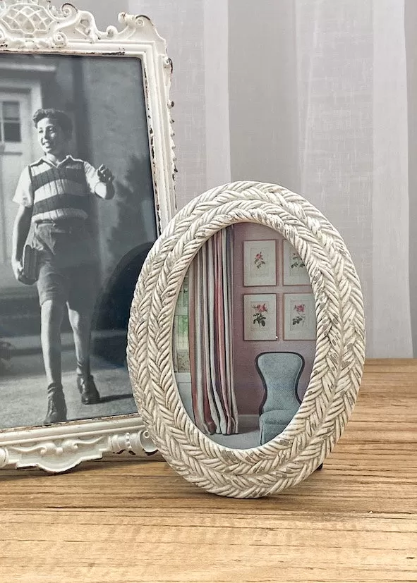 Rope White Wash Over Photo Frame