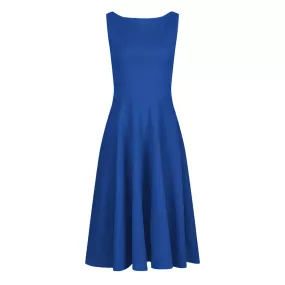 Royal Blue Audrey 1950s Style Swing Dress