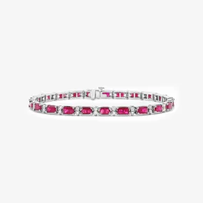 Ruby and Double Diamond Bracelet