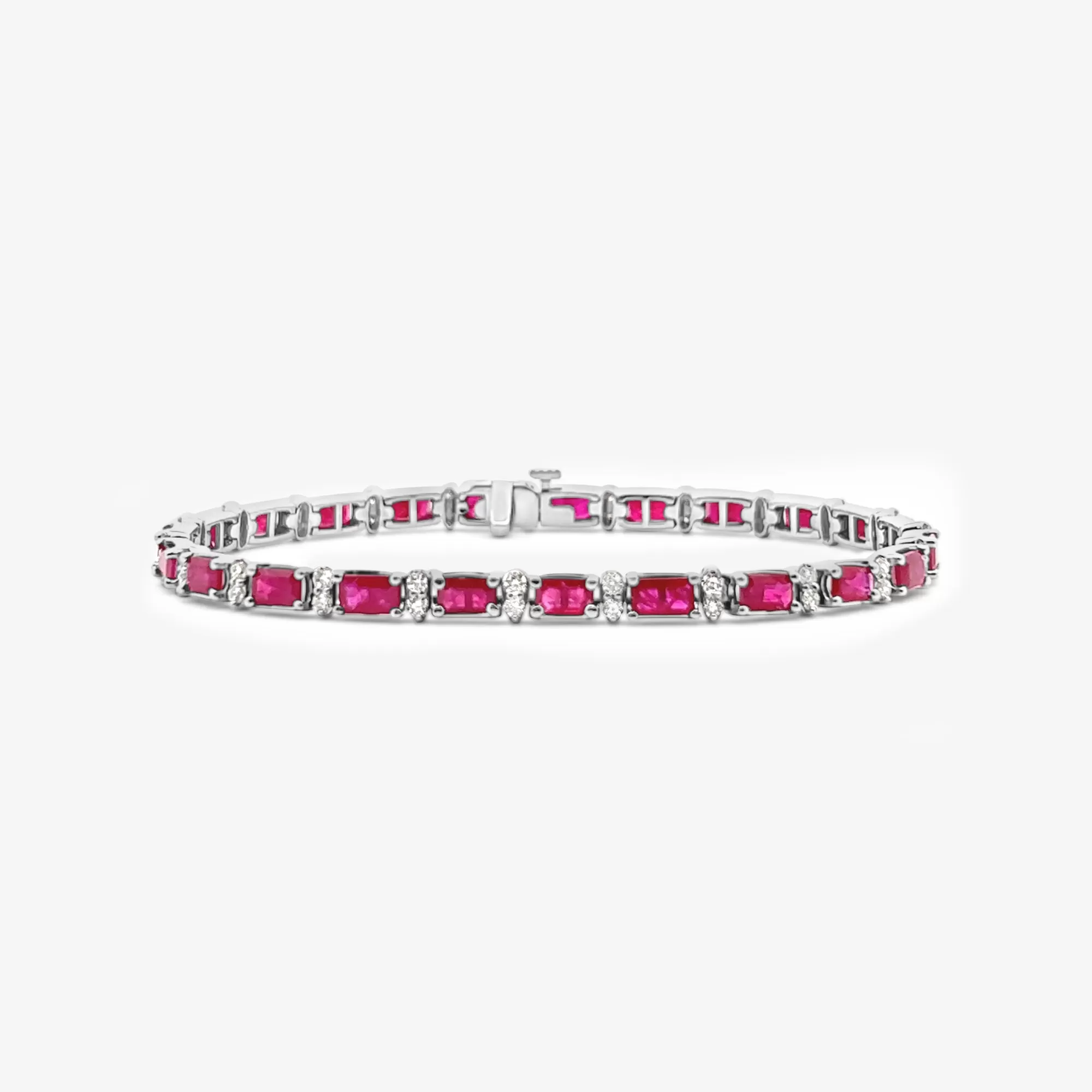 Ruby and Double Diamond Bracelet