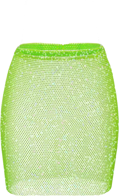 Santa Brands Green Neon Lime Mini Skirt UK XS/S