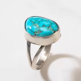 Scott Skeets Blue Ridge Turquoise USA Native American Made 925 Sterling Silver Ring