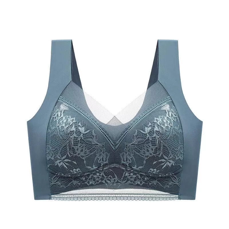 Seamless Ice Silk Lace Bra with Beautiful Back Design for Enhanced Comfort