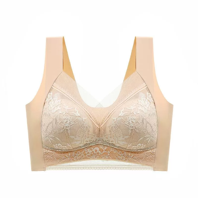 Seamless Ice Silk Lace Bra with Beautiful Back Design for Enhanced Comfort