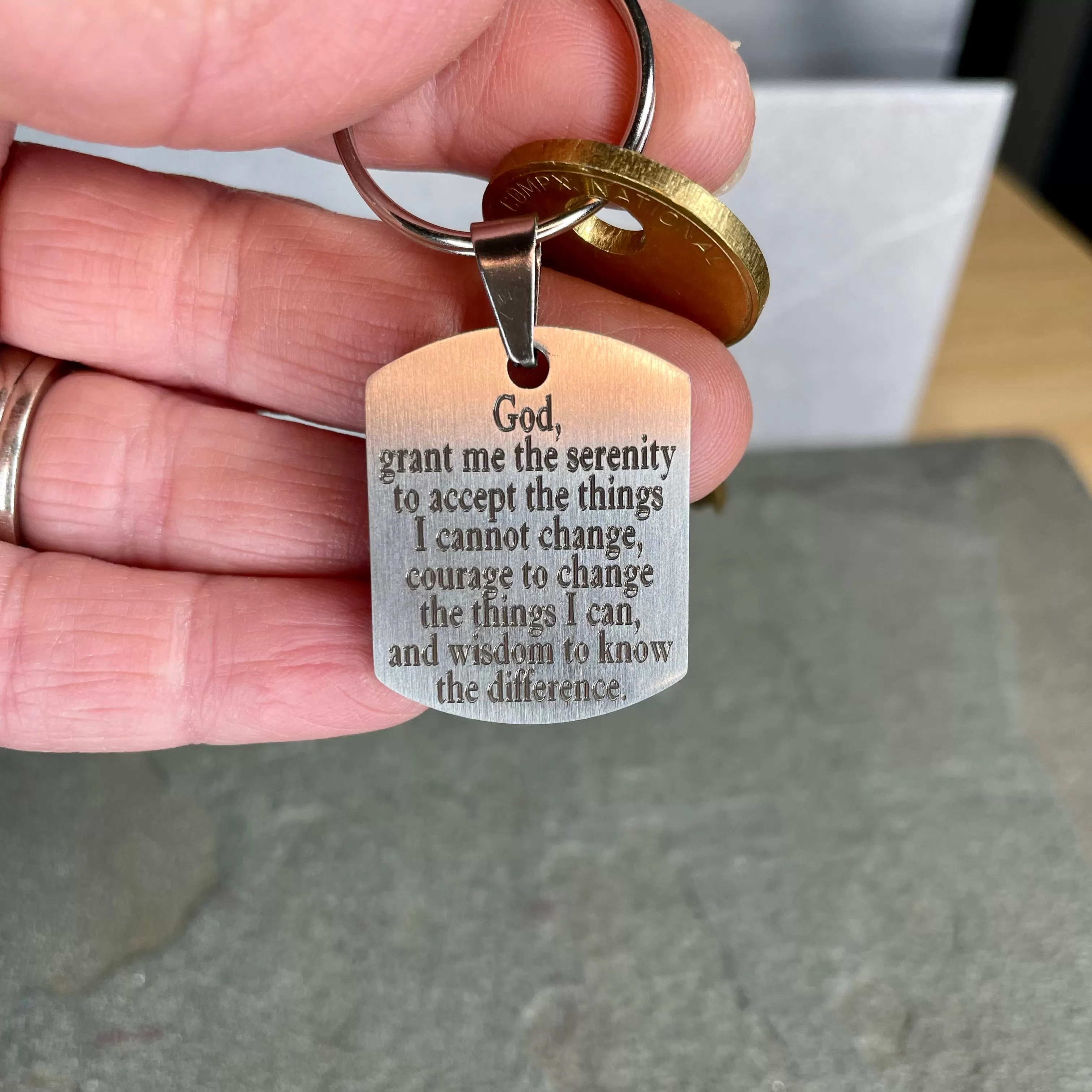 serenity prayer keychain