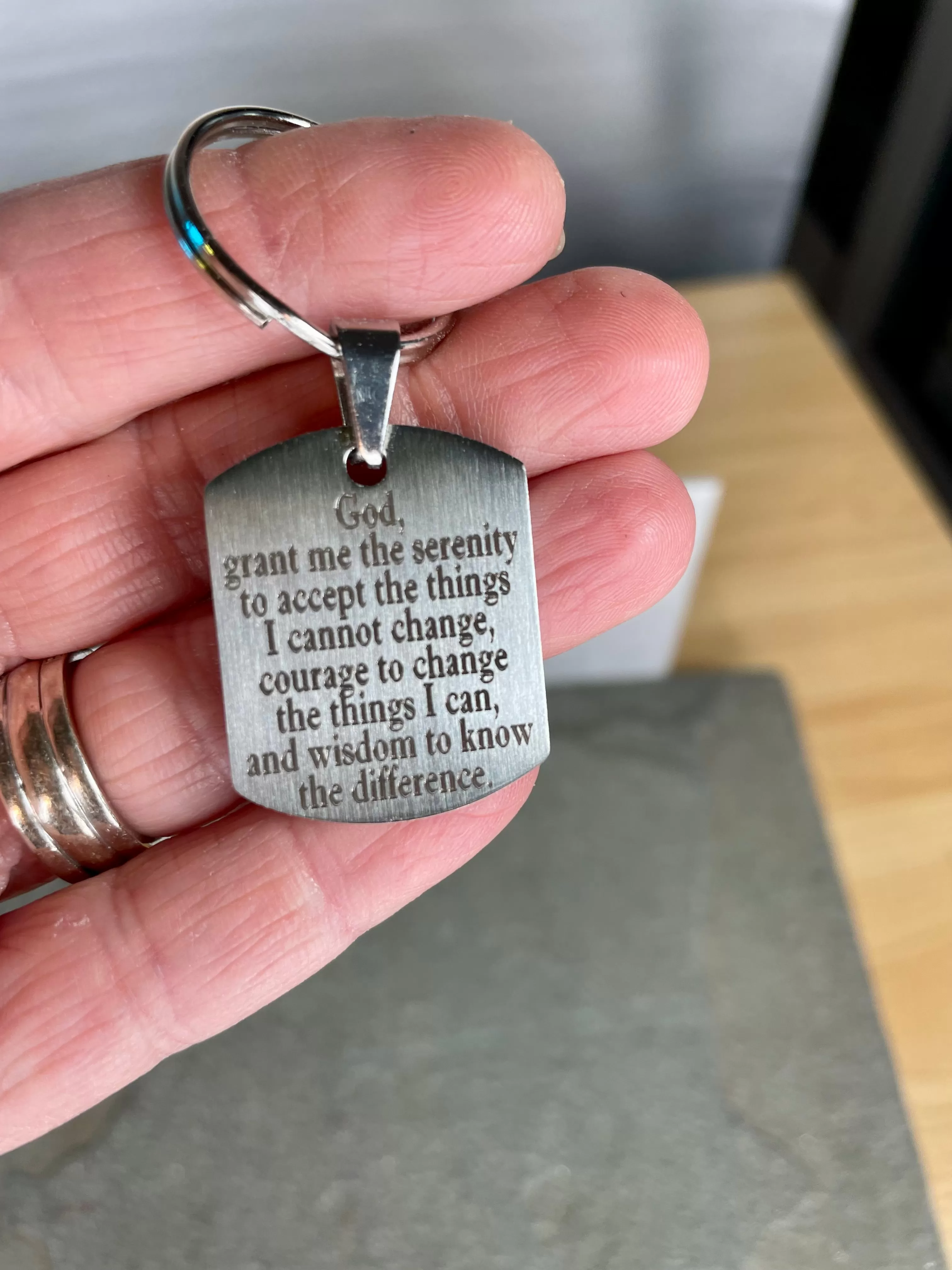 serenity prayer keychain