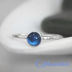 Simple Silver Blue Sapphire Gemstone Stacking Ring | Moonkist Designs