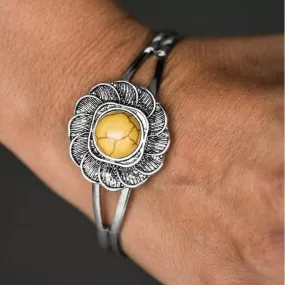 Solar FLOWER Yellow Cuff Bracelet