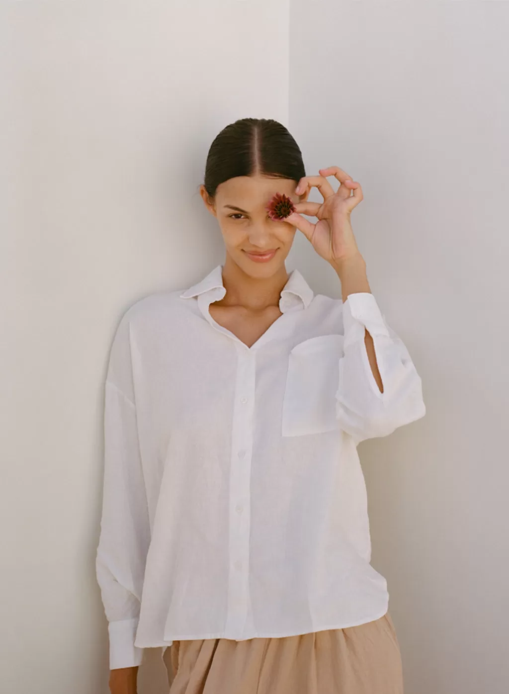 Stateside Linen Oversized Shirt in White