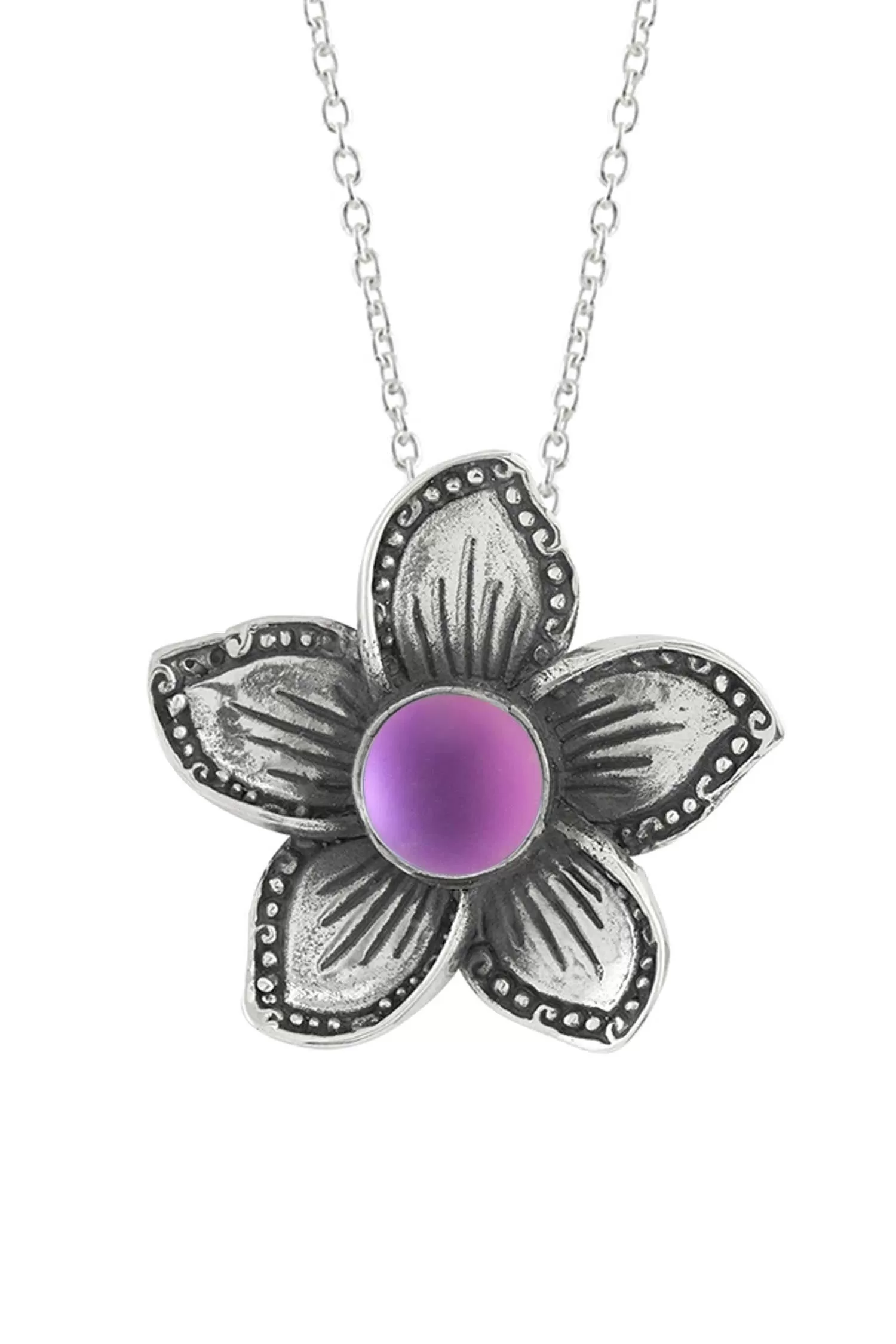 Sterling Silver Plumeria Pendant