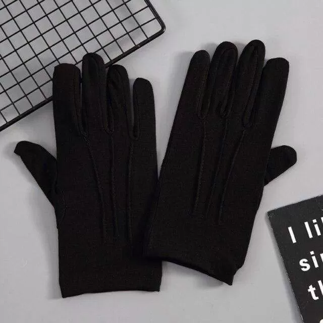 Sun Protection Driving Gloves Men Women Short Elastic Thin Glove Fashion Solid Color Cotton Summer Sunscreen Gloves Black White