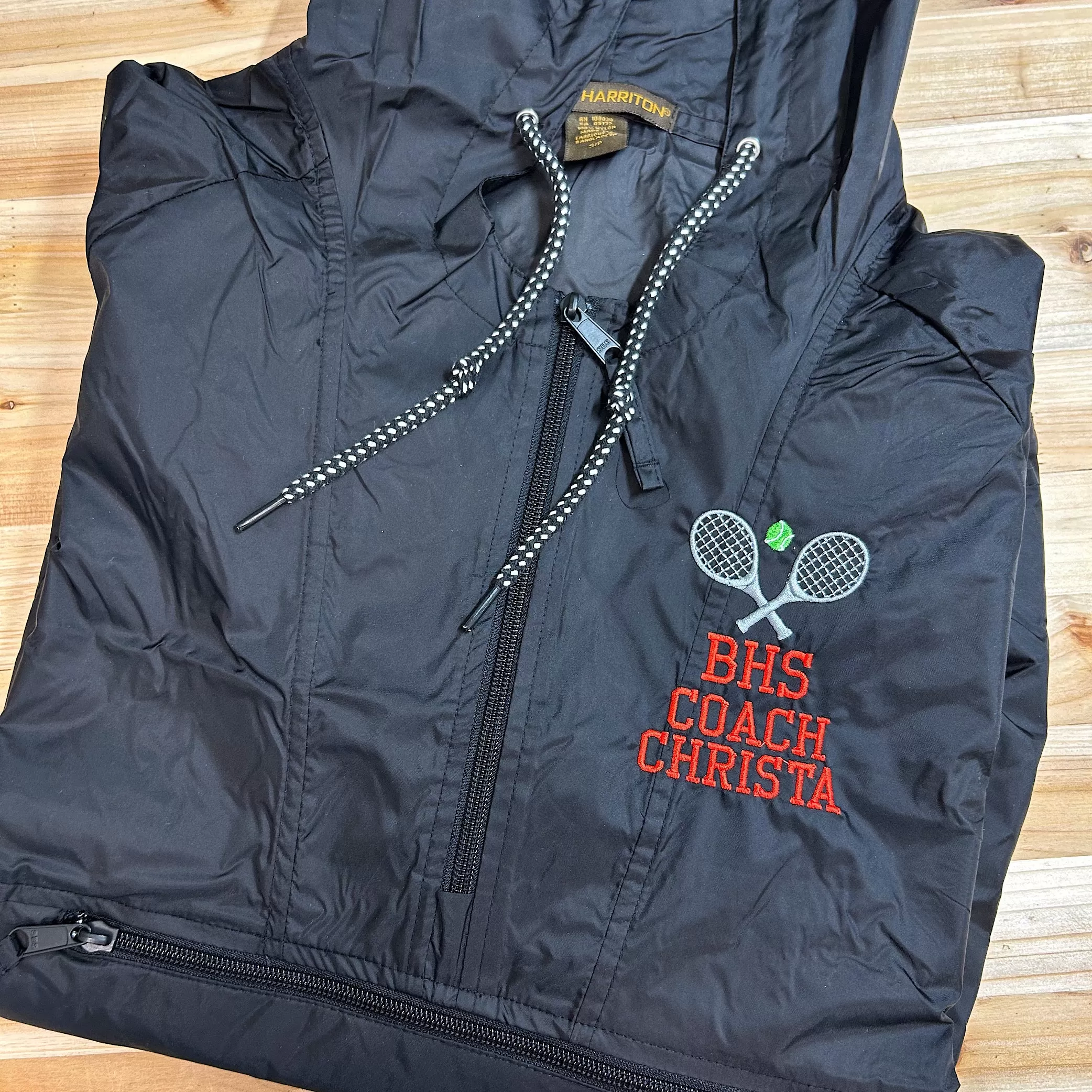 Tennis Coach Personalized Pull Over Rain Jacket