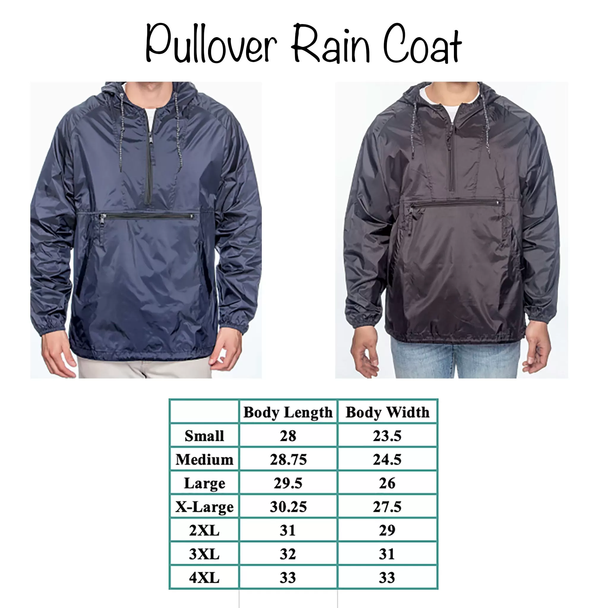 Tennis Coach Personalized Pull Over Rain Jacket