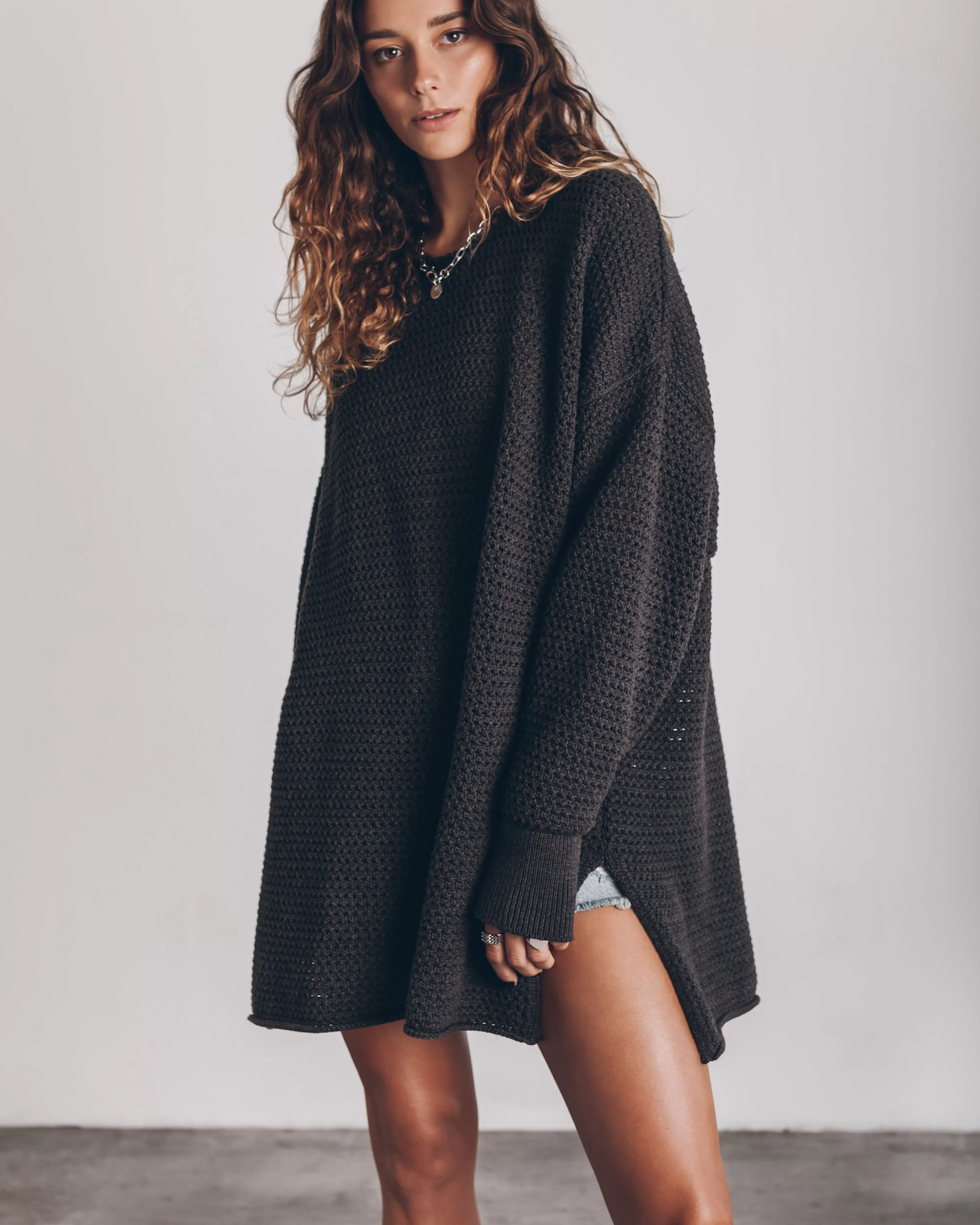 The Dark Long Knitted Sweater