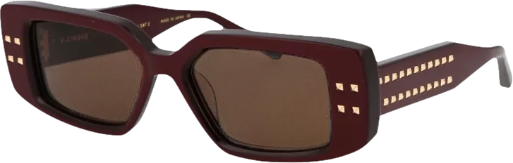 Valentino Wine Red V - Cinque Sunglasses In Case