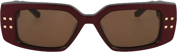 Valentino Wine Red V - Cinque Sunglasses In Case