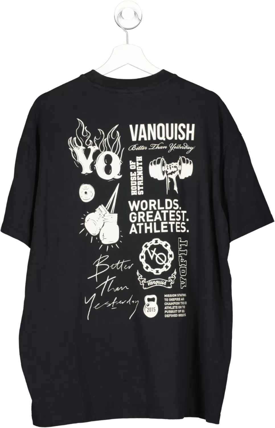 Vanquish Black Worlds Greatest Athletes Oversized T Shirt UK L