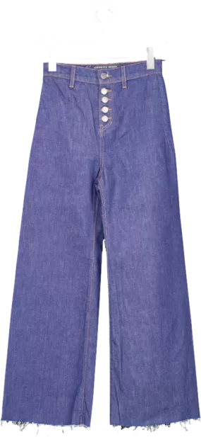 Veronica Beard Blue Grant Indigo Wide Leg Raw Hem Jjean W23